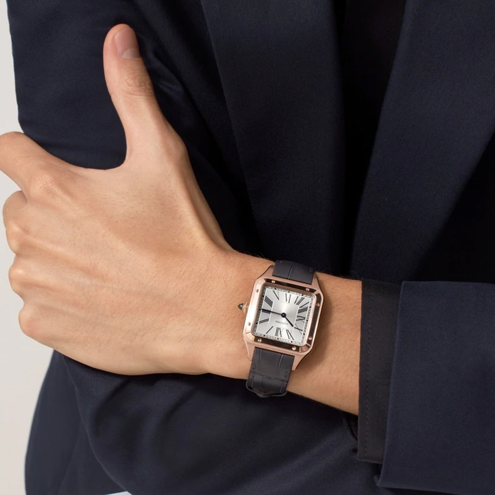 CARTIER SANTOS DE Quartz Movement 30m Water Resistance Men"s Watches Watch 43.5*31.4mm Silver Dial