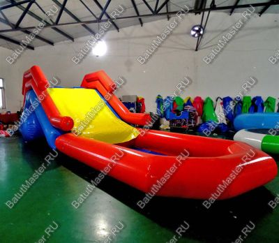 Надувная водная горка "Пляжная", 8,5*3*3 м, на поддуве