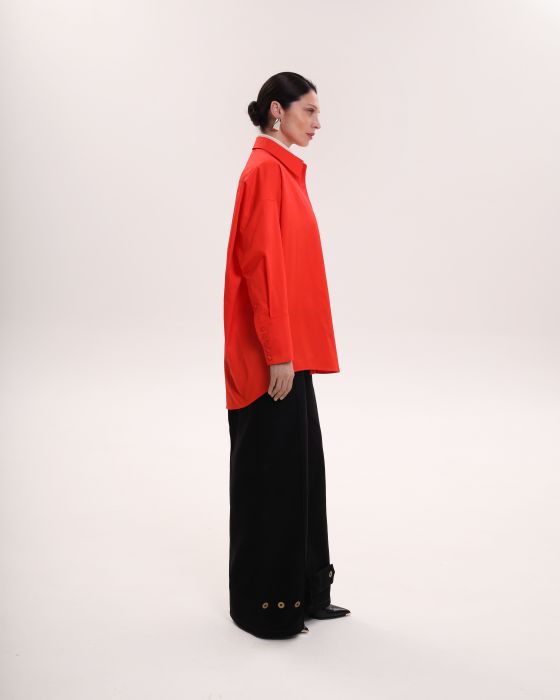 Рубашка хлопковая красный