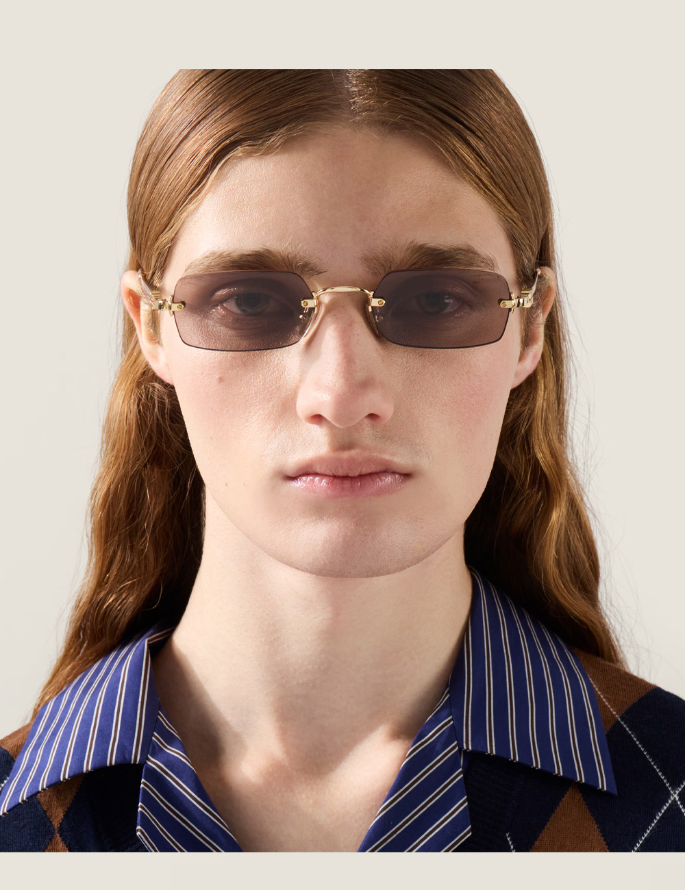 Солнцезащитные очки Miu Miu Eyewear Mauve Lenses Gold