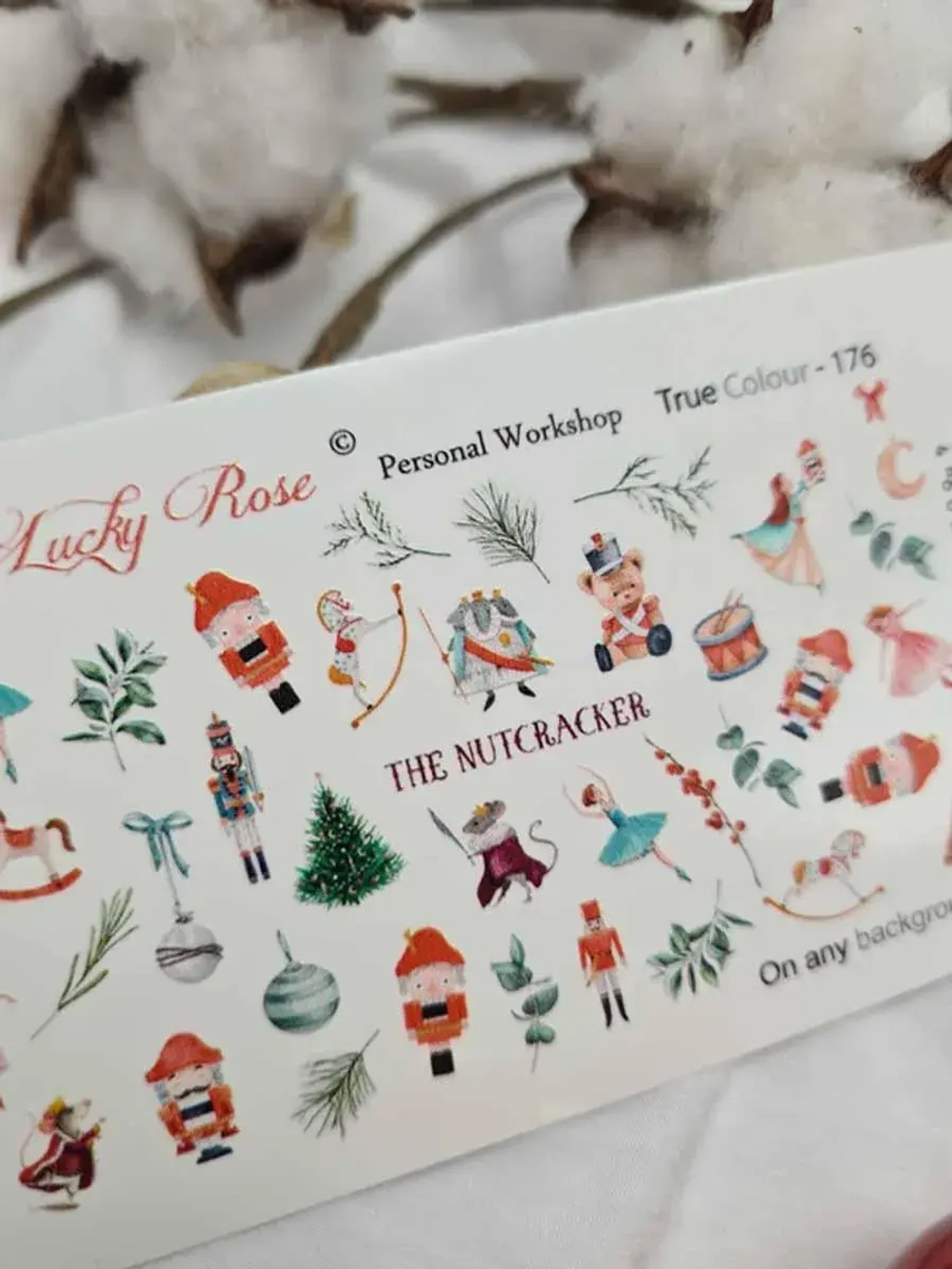 Lucky Rose Слайдеры наклейки для длинных ногтей 176