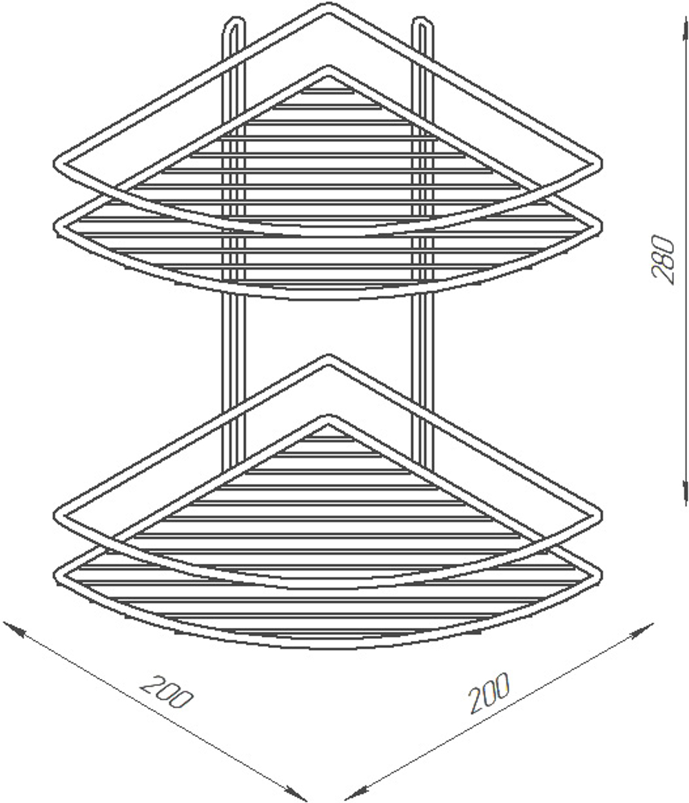Полка для душа DIWO Смоленск П16146 угловая, подвесная, черный муар