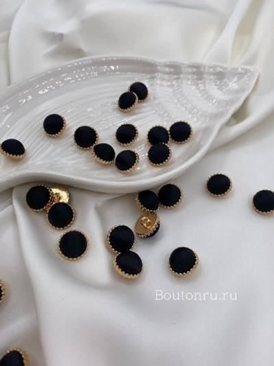 Пуговицы на ножке атласные черные
