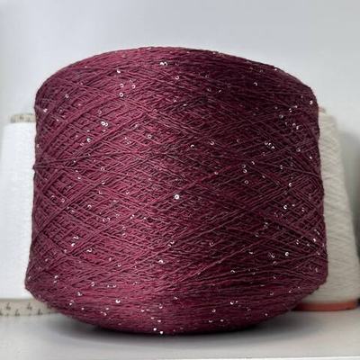 LINETTE PAILLETES - 80% лен, 20% п/а, микропайетки 2мм, ; 450м\100гр; цвет: бордо, пайетки серебро