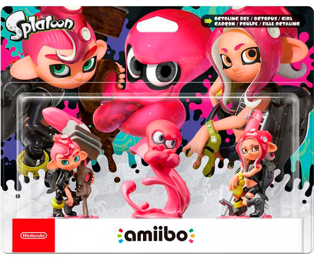 Набор из 3-х фигурок Amiibo Octoling Boy, Octoling Girl, Octoling Octopus (Splatoon 2 Collection)