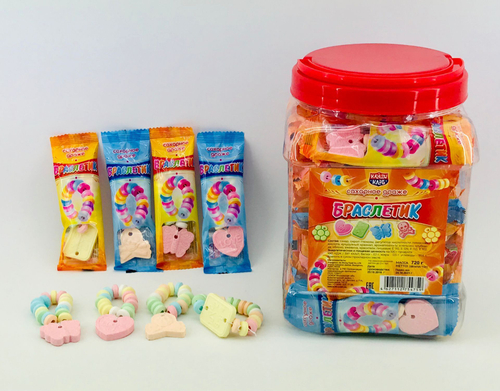 Сахарное драже "Браслетик" ассорти 12гр*60шт*8 банок.