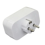 Разветвитель с заземлением на 2 розетки прямой/тройник белый (16A, 250В)