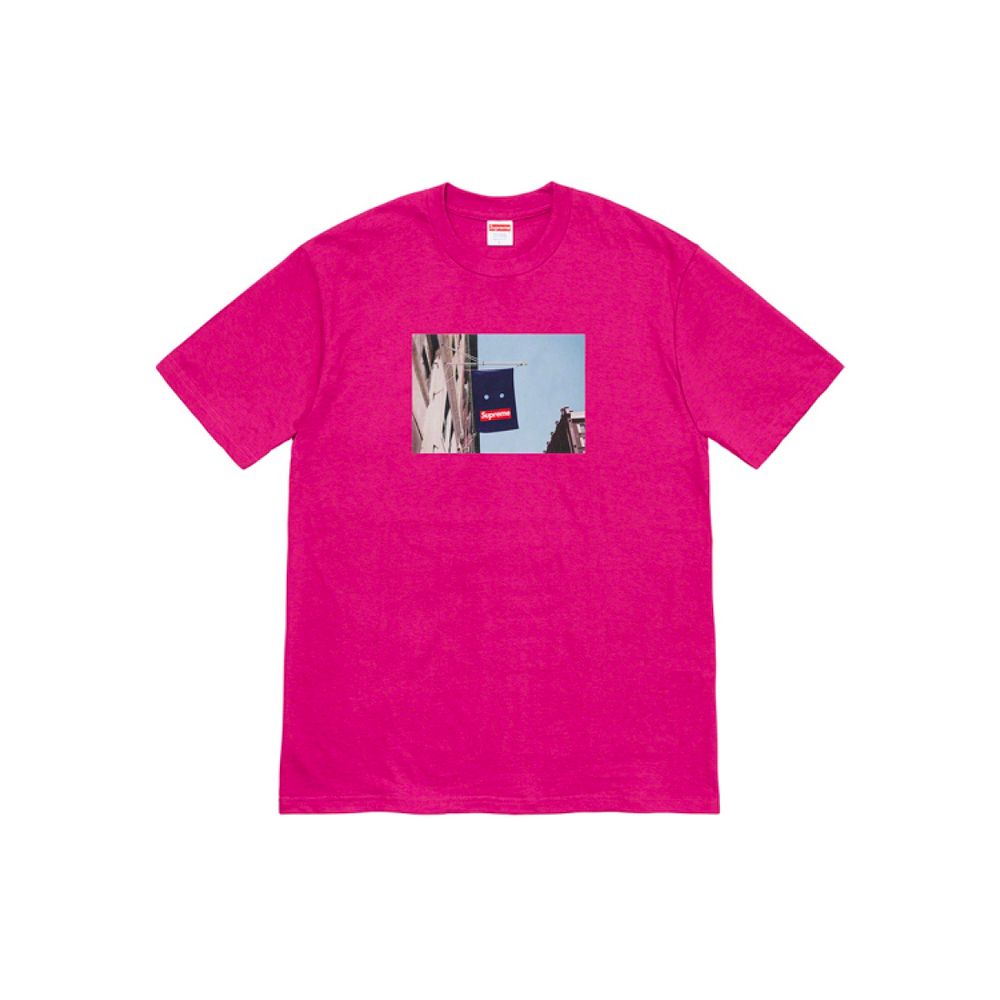 Supreme FW19 Week 1 Banner Tee Magenta T