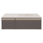 Тумба под раковину Vincea Elise 1200 подвесная, правая, 2 выкатных ящика soft close, серый матовый