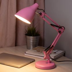 Настольный светильник ЭРА N-123-E27-40W-P Е27 с основанием розовый | Настольные светильники под лампу