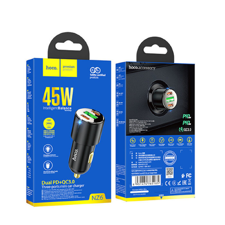 NZ6 PD45W 3-port(2C1A) car charger