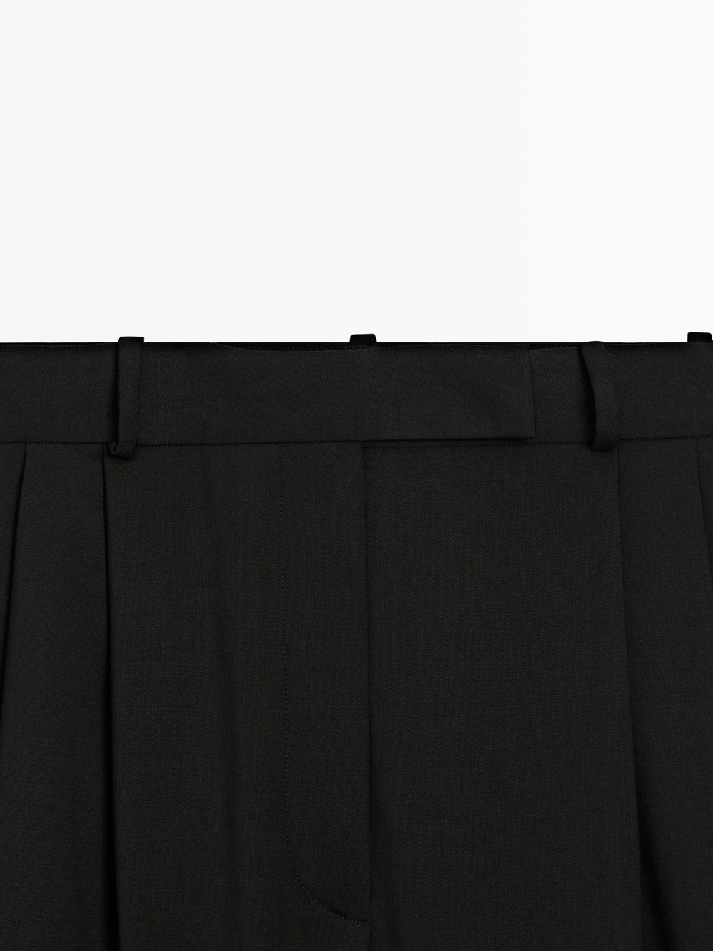 Massimo Dutti Широкие брюки с вытачками - STUDIO, черный