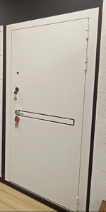 Дверь Входная Лабиринт Лайн WHITE с широким зеркалом Максимум Грей soft