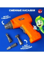 Детский инструмент для конструктора «Шуруповёрт», 3 насадки,