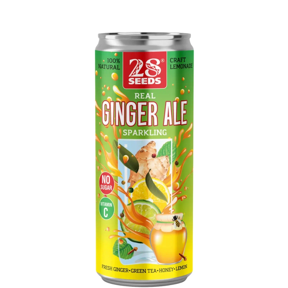Real GINGER ALE (Имбирный эль) 330 мл — жестяная банка натурального имбирного эля, вид спереди