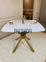 Кухонный раздвижной стол "Румба", белый глянец