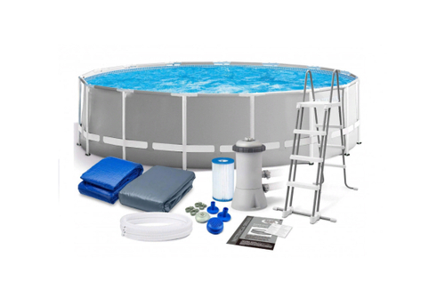 яяБас  Бассейн каркасный 457х122см Intex Prism Frame 16805л фильтр-насос 3785л/ч тент лестни