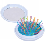 Расческа массажная складная с зеркалом, круглая «Monaco - Princess», микс 4 цвета, 7 см (коробка PVC)