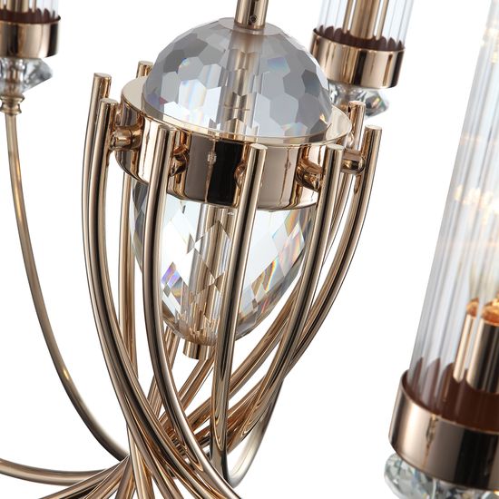 SL1402.203.10 Люстра подвесная ST-Luce Латунь/Прозрачный  E14*8 40W Elegra