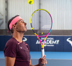 Теннисная ракетка Babolat Pure Aero RAFA Origin - yellow/pink/blue