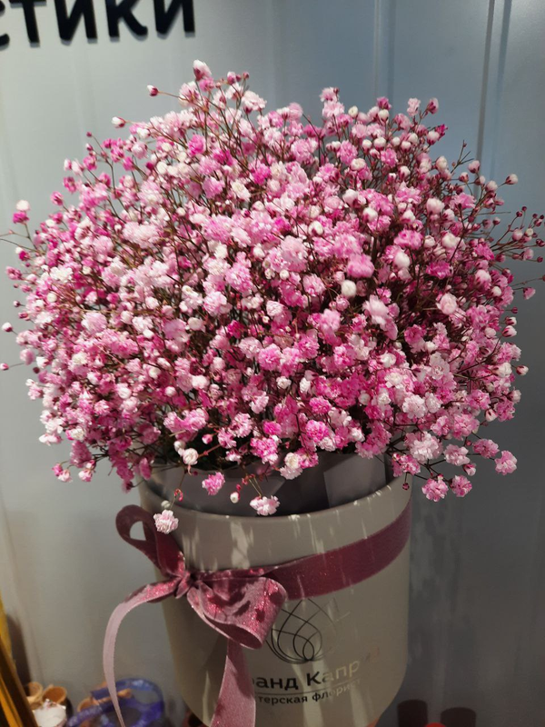 Композиция из розовой гипсофилы (9 шт)