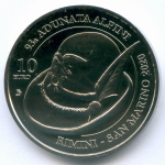 10 евро 2020 год. Сан-Марино. 93-я ассамблея альпийских войск в Римини. Медно-никель BrUNC. Тираж 100000