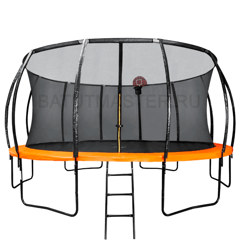 Каркасный батут с баскетбольным кольцом и лестницей, диаметр 8 фт