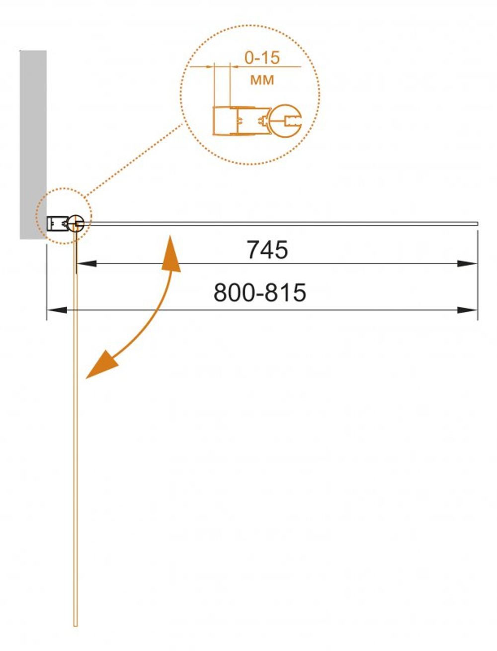 Шторка на ванну Cezares ECO-O-V-1-80/140-C-Cr