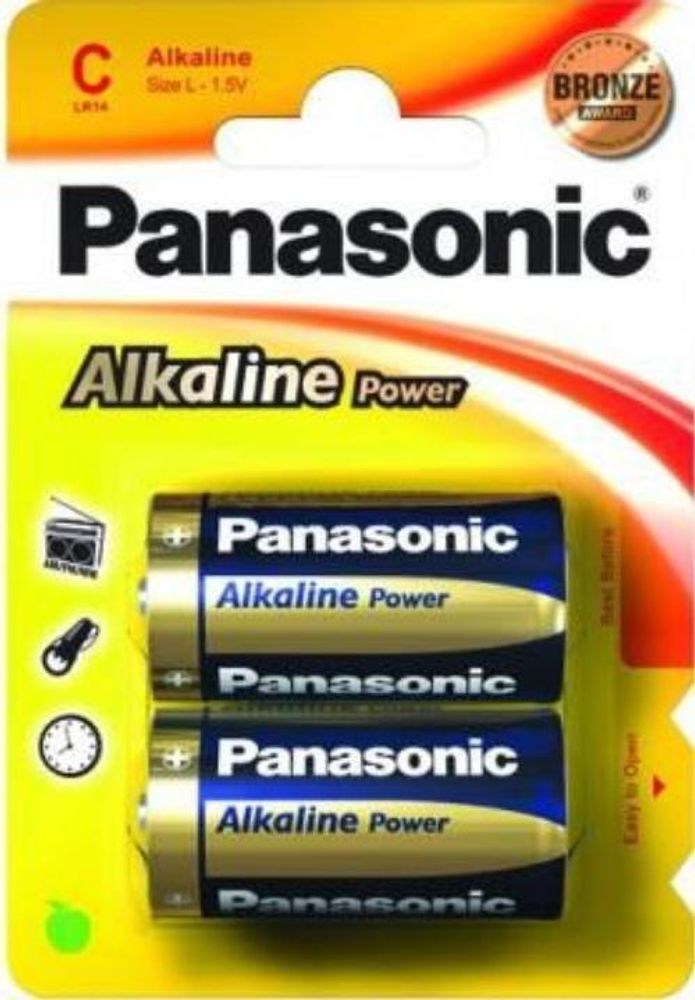 Батарейки Panasonic Alkiline power C щелочные 2 шт