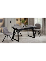 Стол кухонный Черный муар мрамор 140(200)х85х77 см