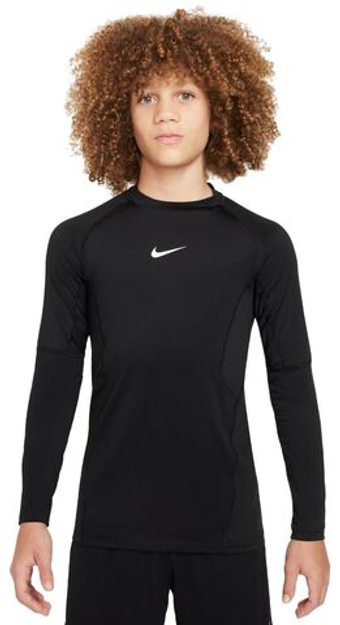 Футболка для мальчика теннисная Nike Kids Pro Dri-Fit Long Sleeve Top - черный