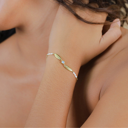 Браслет Franck Herval, Palma, с жемчугом и кристаллом, FH26.1-13-73286 (золотистый)