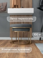 Комплект круглых банкеток - ЗСЕР - серое на золотом