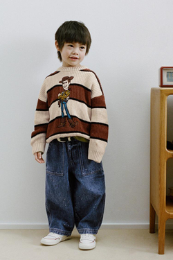 ZARA ДЖЕМПЕР В ПОЛОСКУ WOODY TOY STORY © DISNEY PIXAR, ЭКРЮ/КОРИЧНЕВЫЙ