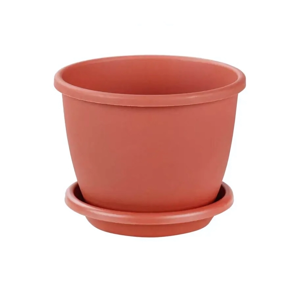 Горшок цветочный Афина 5,5л (с поддоном) (коричневый)