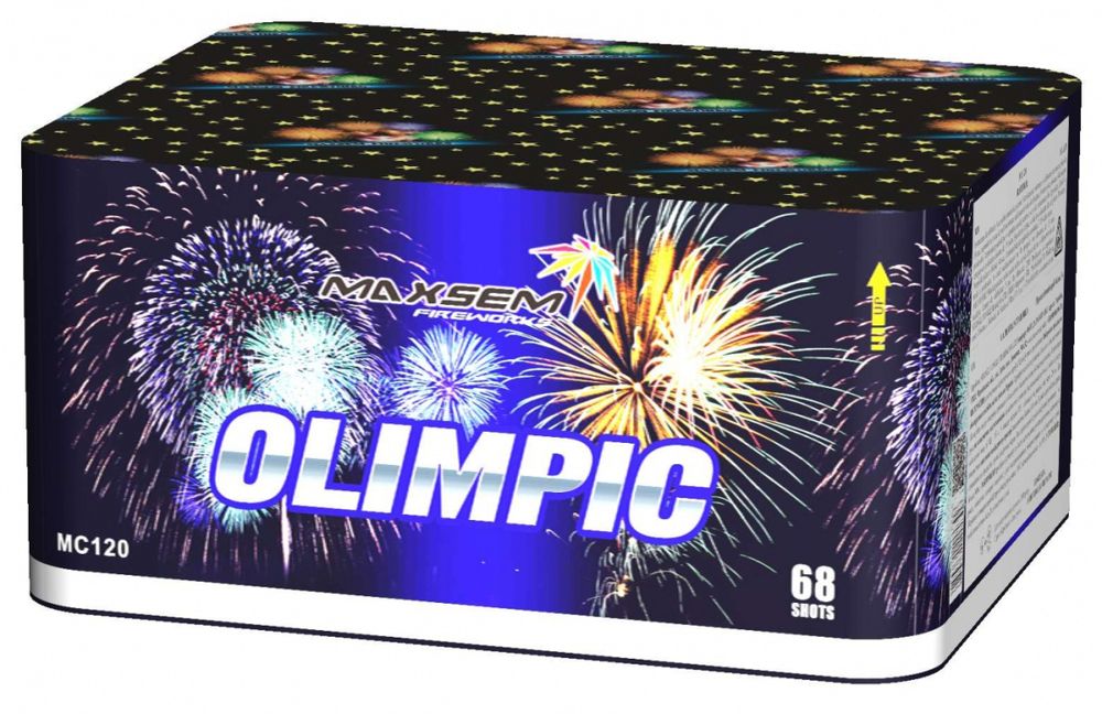 Батарея салютов "OLIMPIC"   0,8"-1"-1,2"/68 залпов