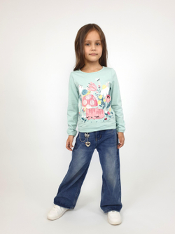 16-147-5 Лонгслив для девочки Лунева