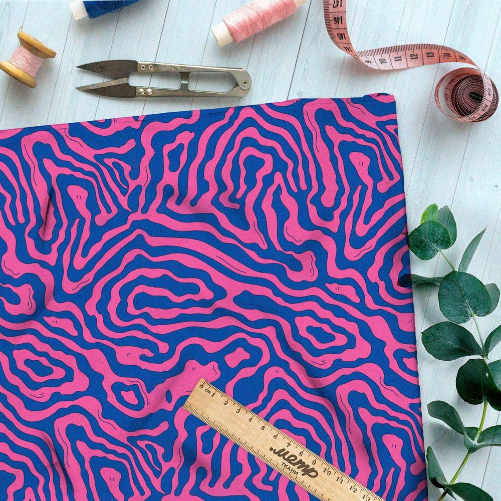 Ткань премиум таффета красочный лабиринт