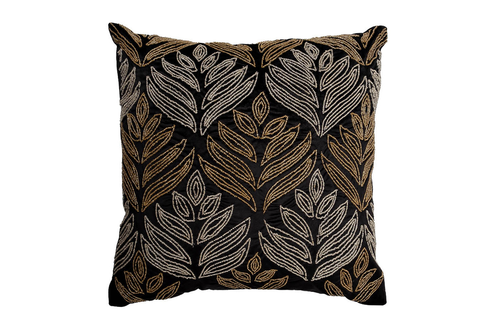 Подушка с вышивкой бисером 45x45см Garda Decor Акация черная