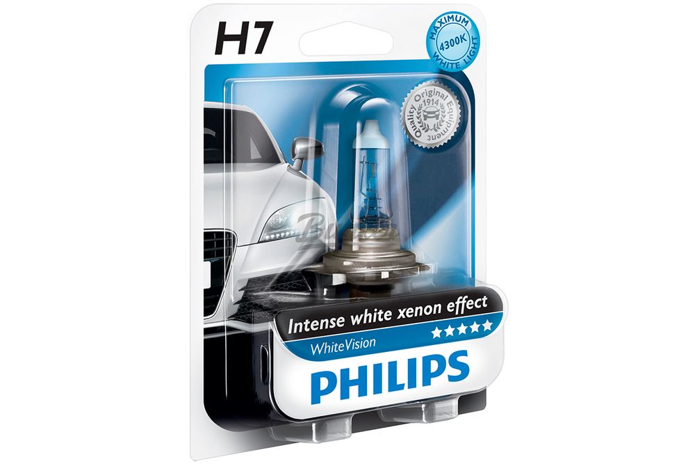 Галогенные автолампы Philips White Vision +60% intense white xenon effect H7, (шт.)