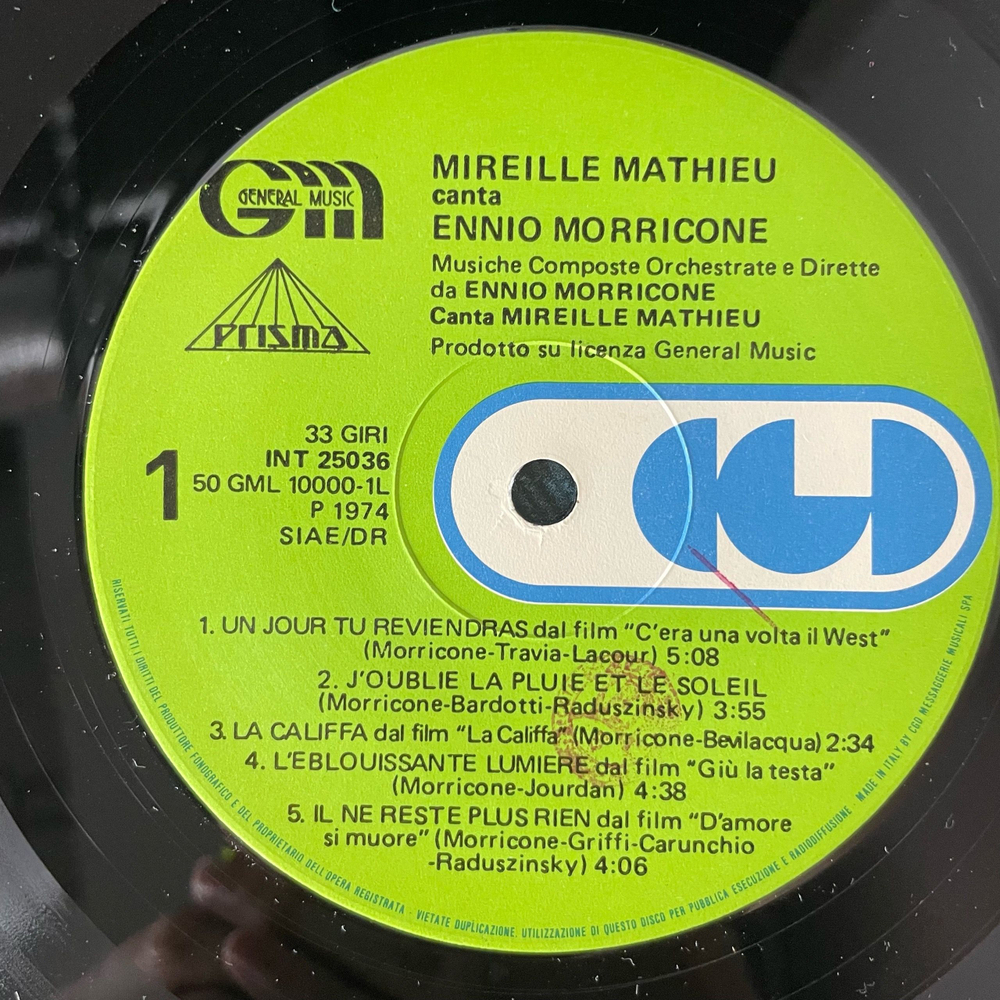 Винтажная виниловая пластинка LP Мирей Матье, Mireille Mathieu Canta Ennio Morricone (Италия 1974)