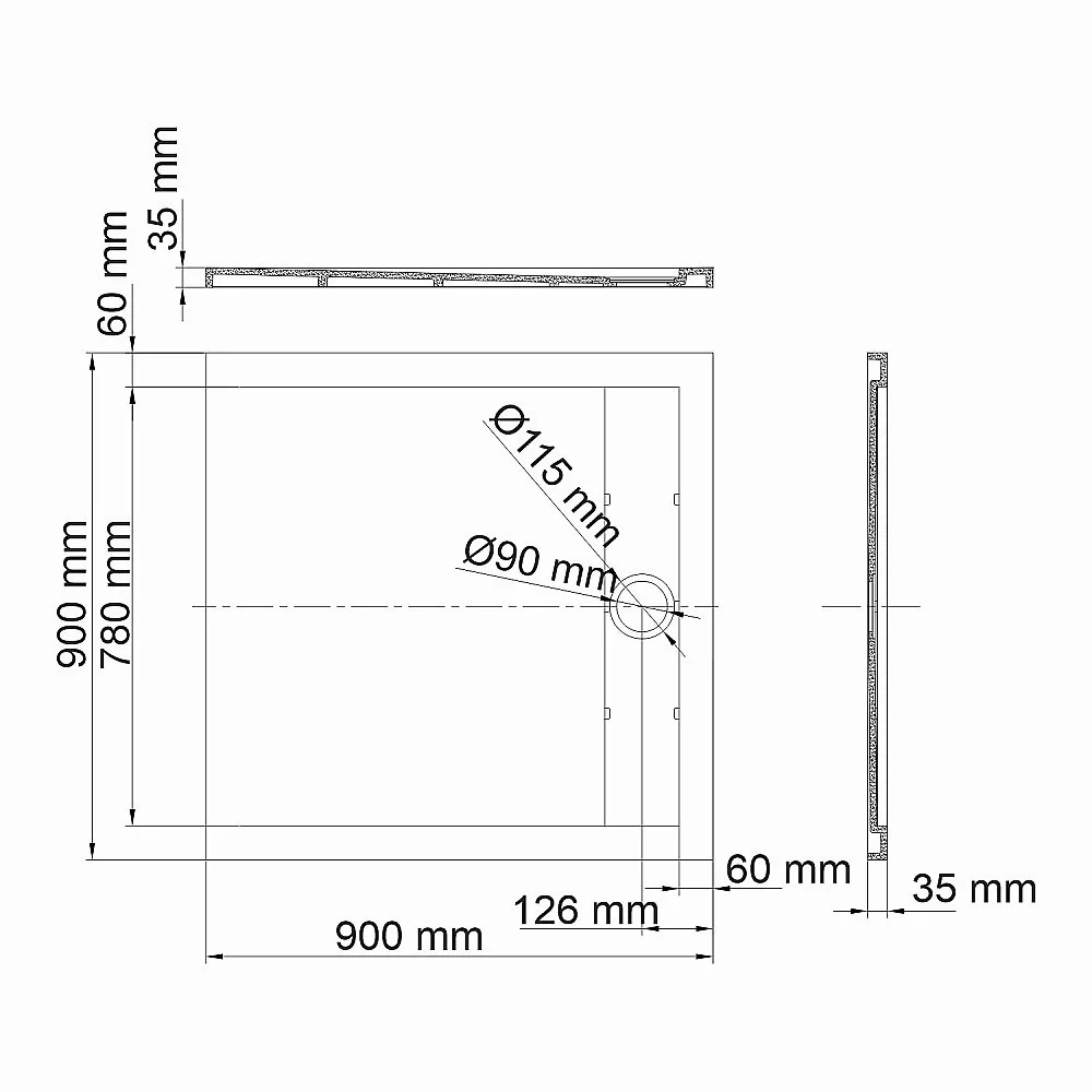 Душевой поддон WasserKRAFT Mindel 85T03 90х90