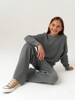 Брюки широкие для девочки 7991 серый