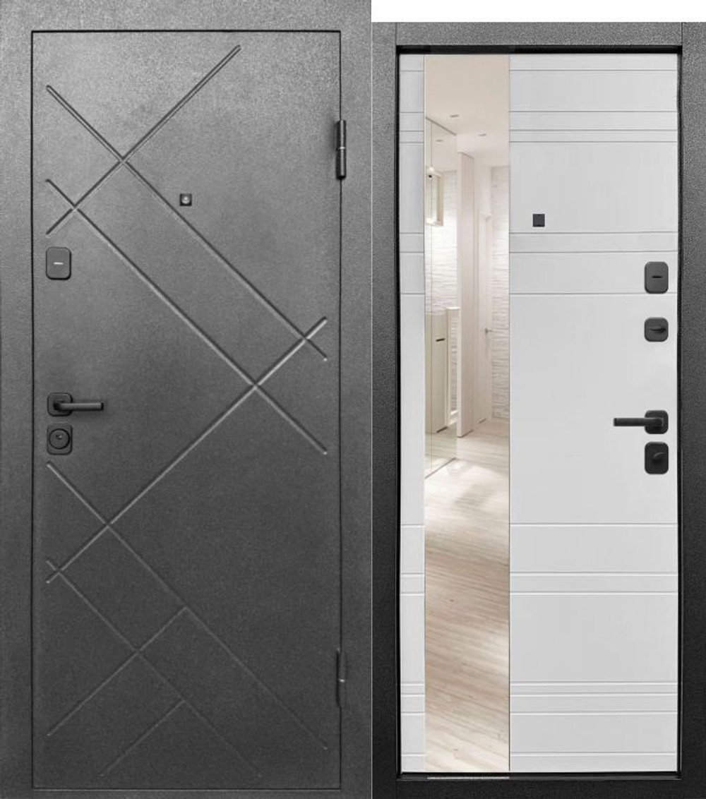 7 см Штамп Букле Графит Зеркало 860,960х2050