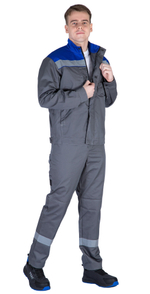 Куртка "Байкит" т.серый/васильковый