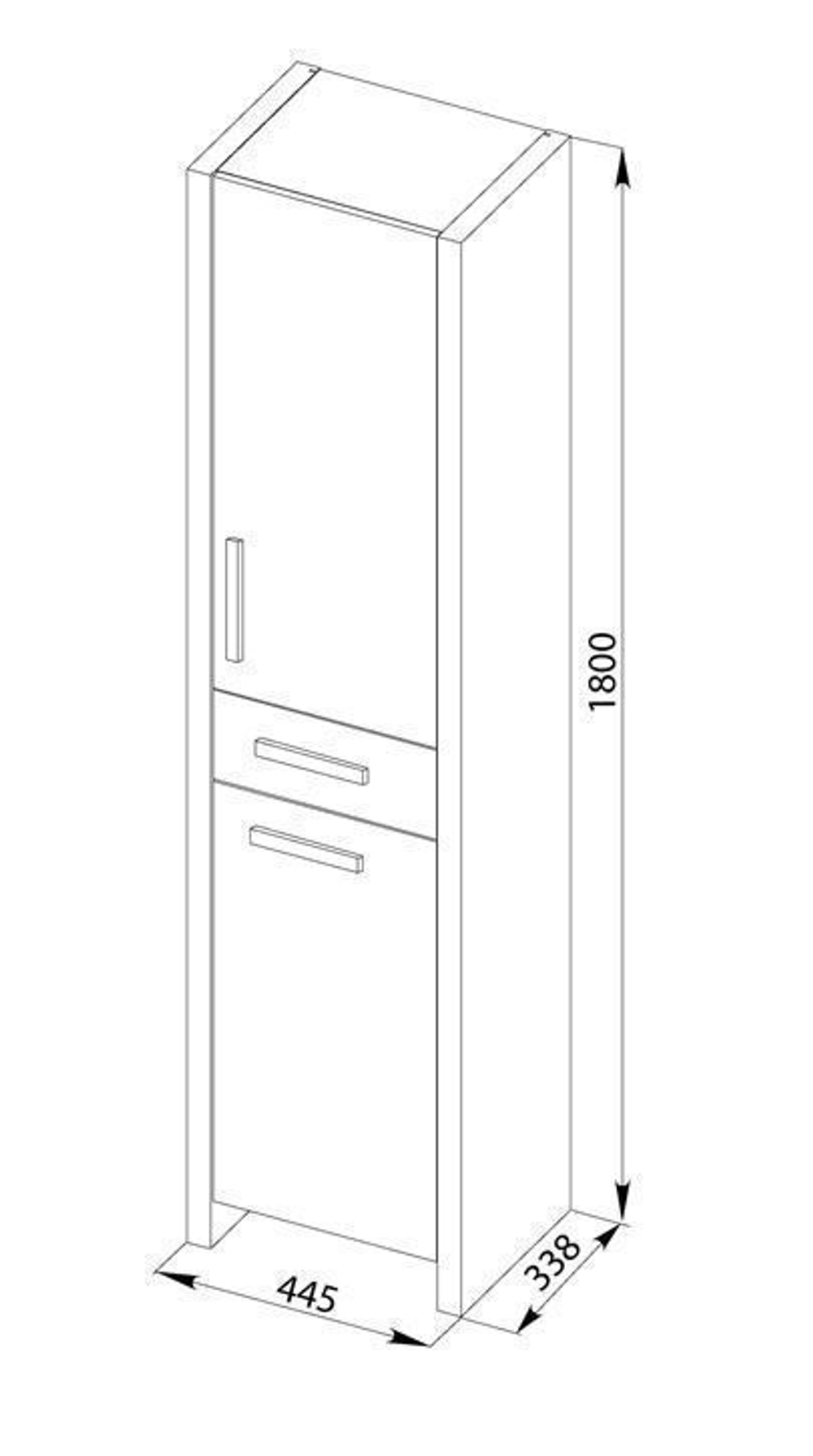 Шкаф-пенал для ванной Aquanet Тиана 45 светлый дуб