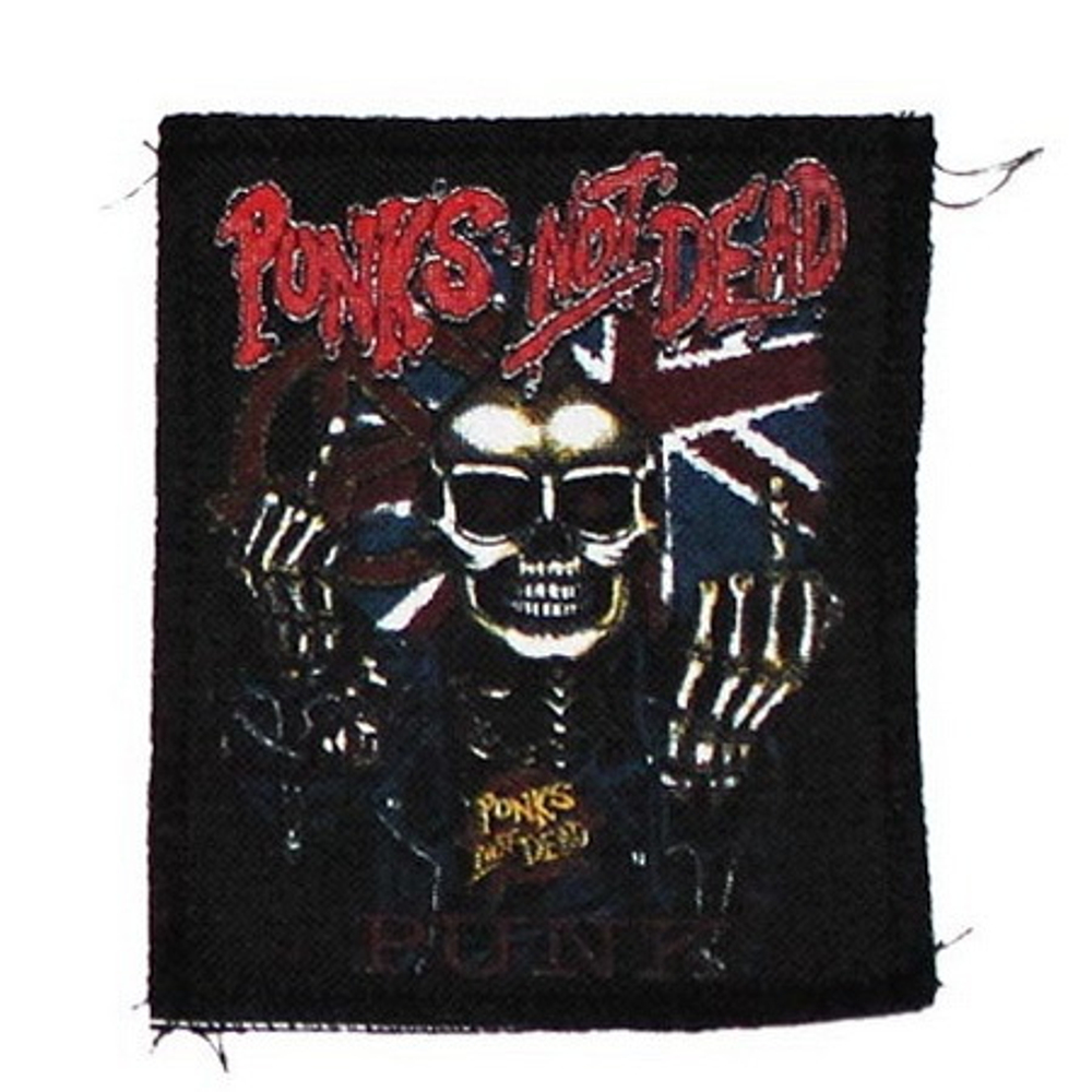 Нашивка Punk’s Not Dead - Punk на фоне британского флага (125X115)