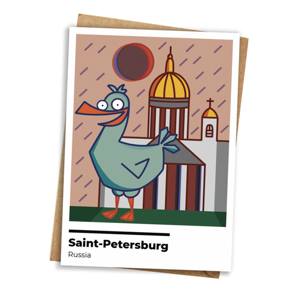 Открытка «Чайка и Исаакиевский»