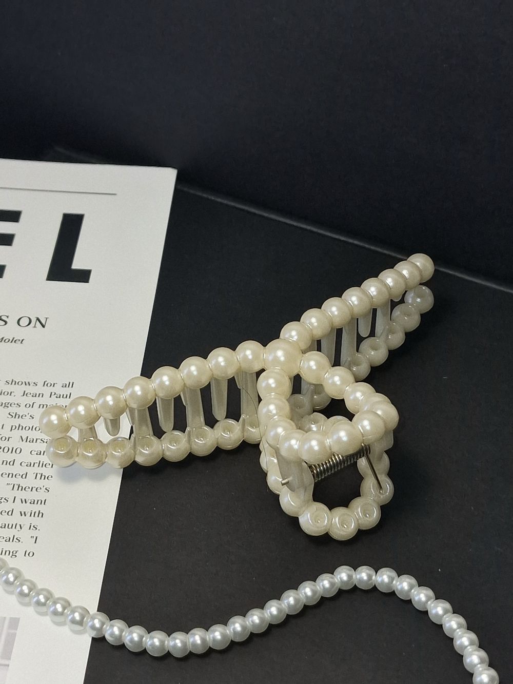 Краб для волос 13 см, жемчужный, MONTE VITA, 457020