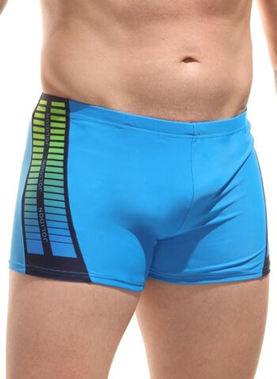 Мужские пляжные боксеры с принтом по бокам (Размер: XXL) (Цвет: голубой)